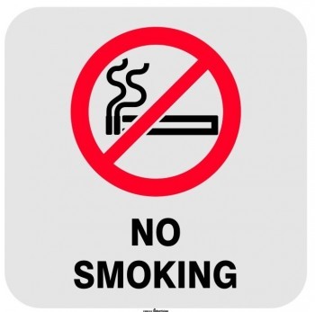 FLOOR MARKER NO SMOKING WITH PICTO ADHESIVE LABEL 500 X 500