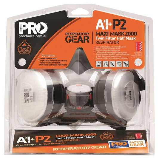 PROCHOICE ASSEMBLED HALF MASK WITH A1P2 CARTRIDGES