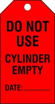 DO NOT USE CYLINDER EMPTY DATE HAZARD TAG POLYPROPYLENE - 10 PACK