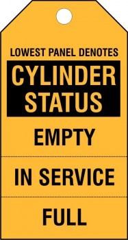 CYLINDER STATUS EMPTY / IN SERVICE / FULL HAZARD TAG POLYPROPYLENE - 10 PACK