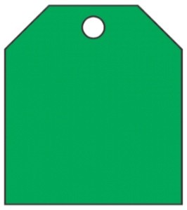 BLANK GREEN POLYPROPYLENE HAZARD TAG 80 X 100 - 10 PACK