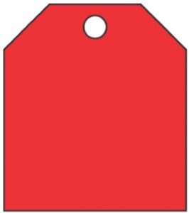BLANK RED POLYPROPYLENE HAZARD TAG 80 X 100 - 10 PACK
