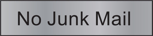 ENGRAVED NO JUNK MAIL 200 X 48
