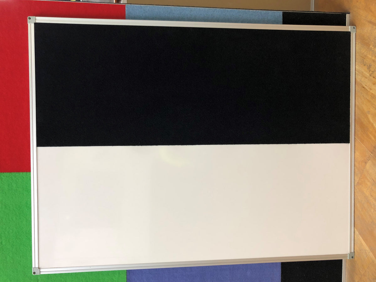 COMBINATION WHITEBOARD & VELCRO RECEPTIVE FABRIC PIN BOARD 2700 X 1220