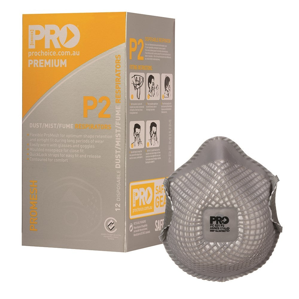 PROCHOICE DUST MASKS PROMESH P2 - BOX OF 12