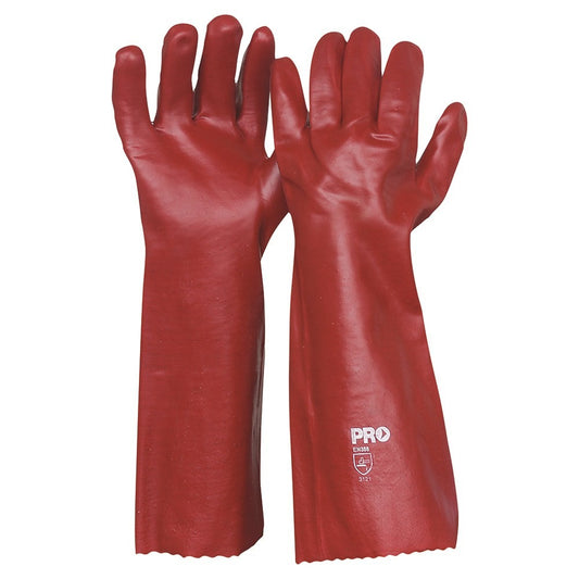 PROCHOICE 45CM RED PVC GLOVES LARGE