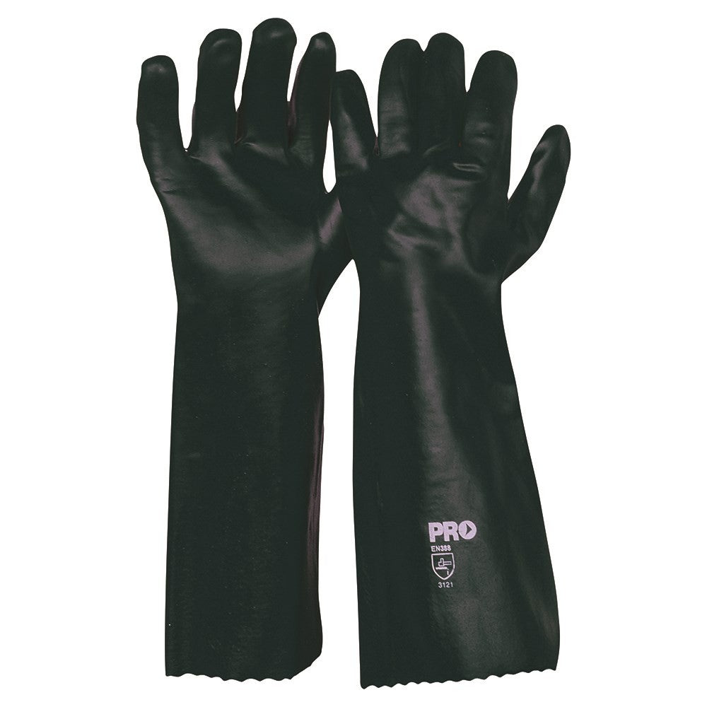 PROCHOICE 45CM GREEN DOUBLE DIPPED PVC GLOVES LARGE