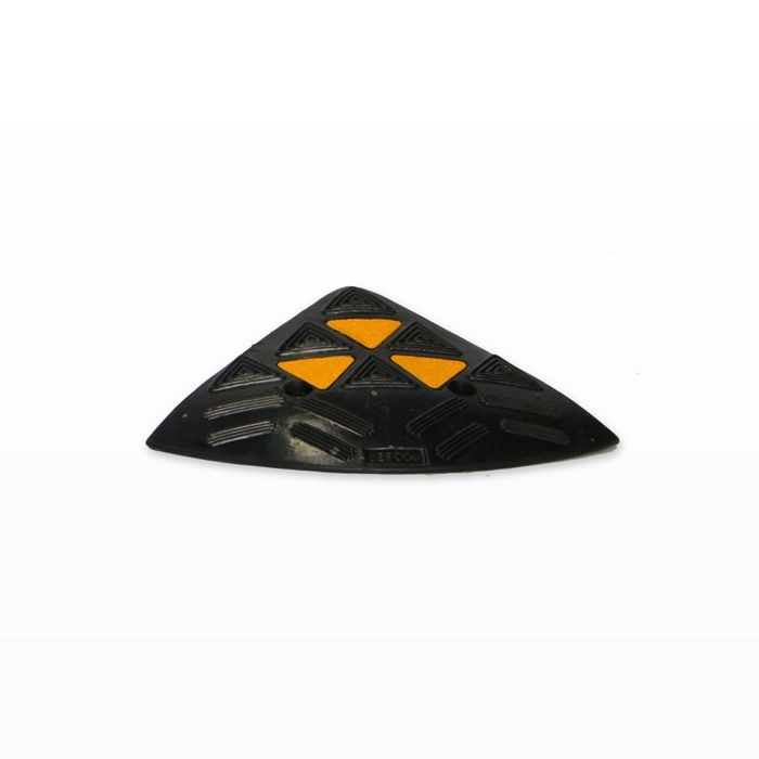 KERB RAMP END RUBBER - BLACK WITH REFLECTIVE
