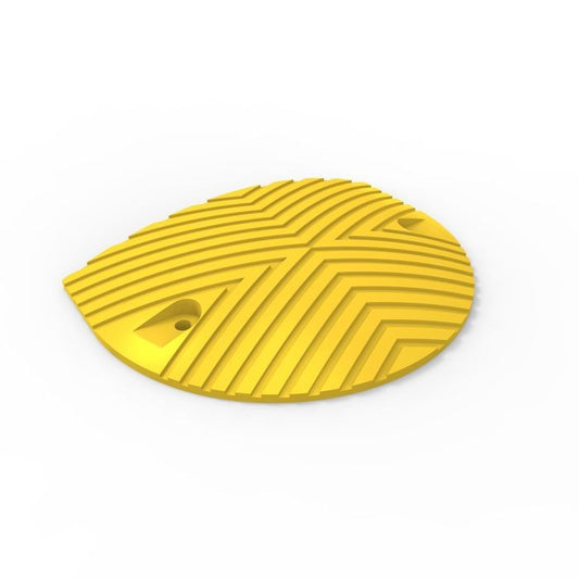 ROUND RUBBER SPEED HUMP END EACH - YELLOW