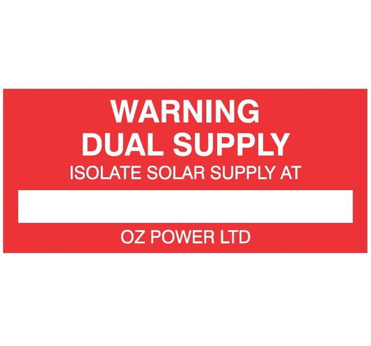 ENGRAVED UTILITY IDENTIFICATION LABEL SOLAR