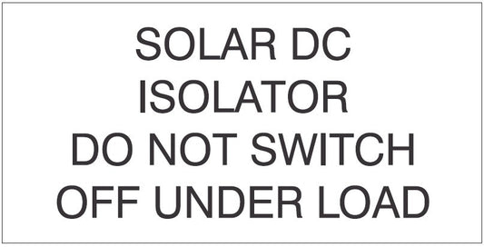 ENGRAVED UTILITY IDENTIFICATION LABEL SOLAR
