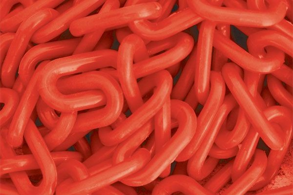 CHAIN 6MM PLASTIC 25M - RED
