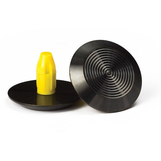 WARNING TACTILE ROUND PACK OF 100 BLACK PVD - 316 STAINLESS STEEL