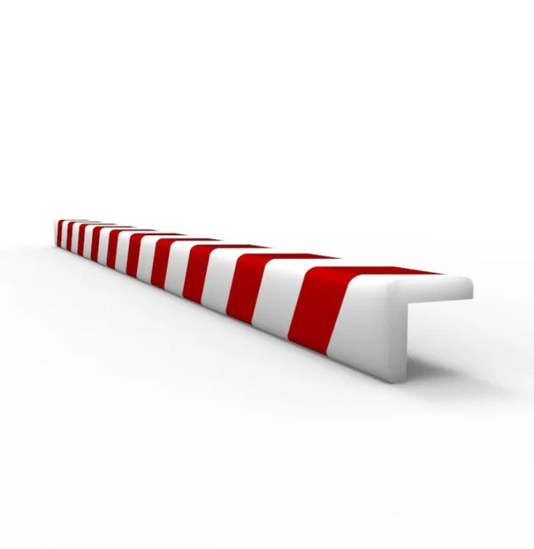ANTI COLLISION STRIP 1M POLYURETHANE - RED / WHITE