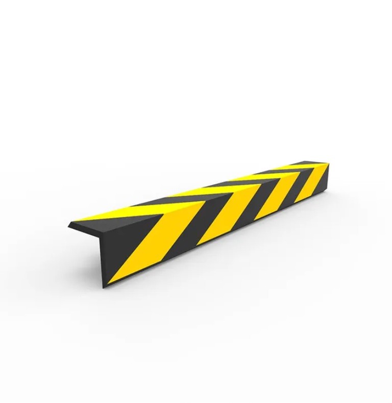 CORNER PROTECTOR 90 X 90 X 800 RECYCLED RUBBER - BLACK / YELLOW
