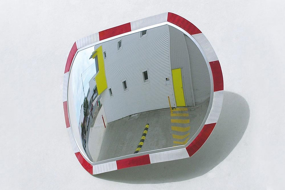 HI-VIS ROUNDTANGULAR SAFETY MIRROR