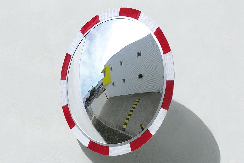 HI-VIS ROUND SAFETY MIRROR