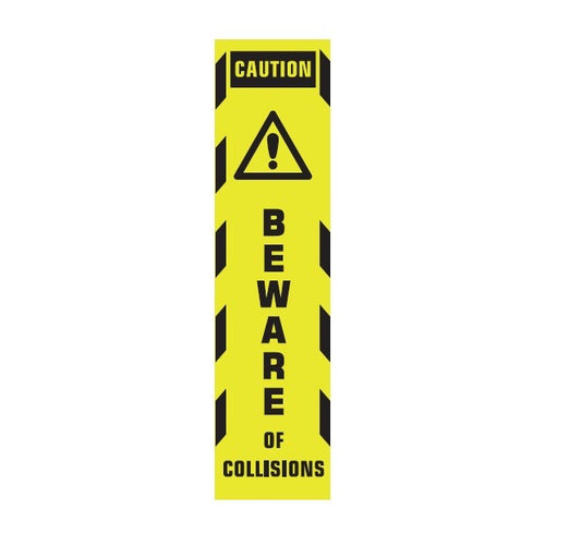 CAUTION BEWARE OF COLLISIONS WITH PICTO CLASS 1 REFLECTIVE ALUMINIUM 445 X 110