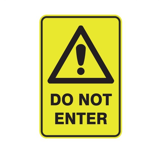 DO NOT ENTER WITH PICTO CLASS 1 REFLECTIVE ALUMINIUM 445 X 295