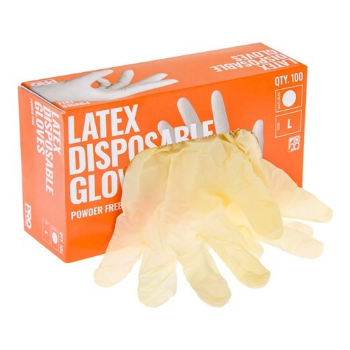 PROCHOICE WHITE DISPOSABLE LATEX POWDER FREE GLOVES - BOX OF 100