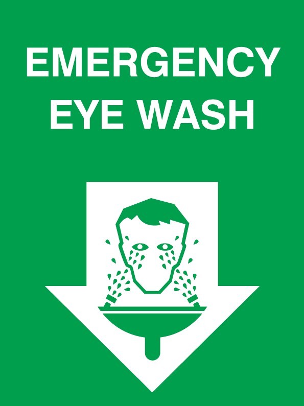 REVERSE ENGRAVED PAINT-FILLED EMERGENCY EYE WASH WITH PICTO 150 X 200