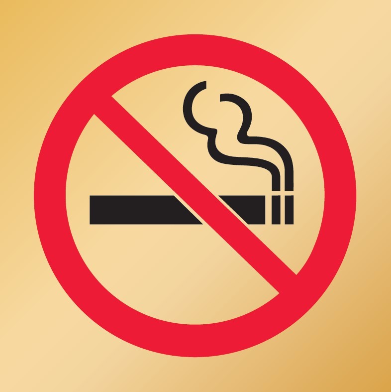 REVERSE ENGRAVED PAINT-FILLED NO SMOKING PICTO 150 X 150