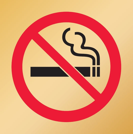 REVERSE ENGRAVED PAINT-FILLED NO SMOKING PICTO 150 X 150