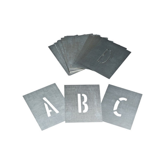STENCIL SET A - Z 25MM ZINC