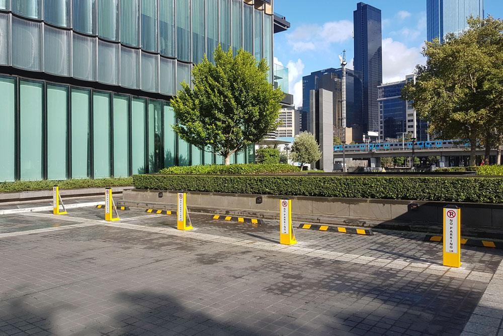 FOLD DOWN PARKING SPACE PROTECTOR - NO PARKING