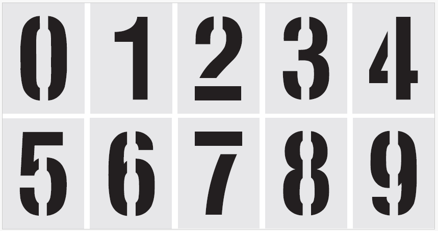 Reusable Polypropylene Number Set 0–9 – 600mm H Numbers