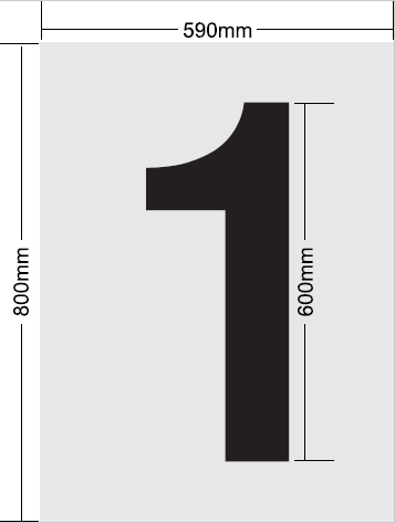 Reusable Polypropylene Number Set 0–9 – 600mm H Numbers