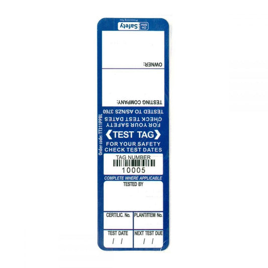 Test and Tag Labels - Indoor - Blue - 100 Pack