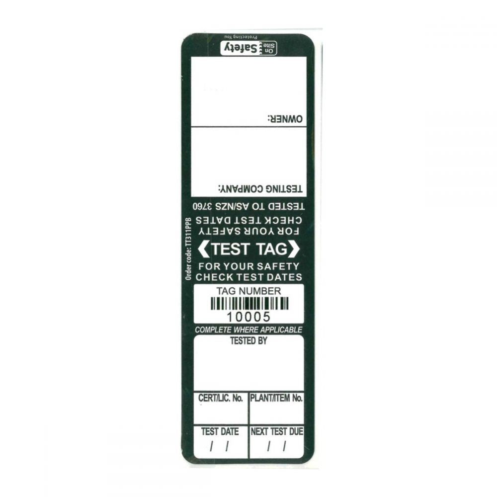 Test and Tag Labels - Indoor - Black - 100 Pack
