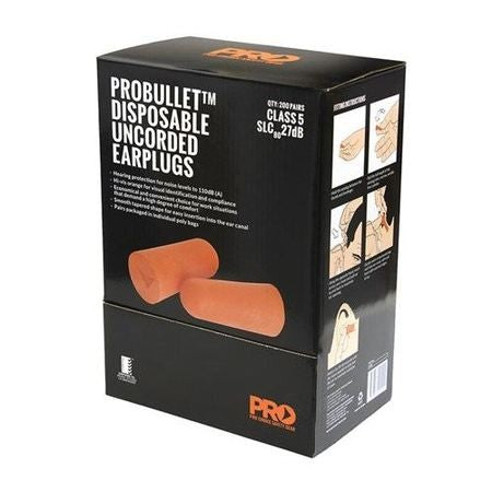 PROCHOICE PROBULLET DISPOSABLE EARPLUGS UNCORDED 200 PAIRS