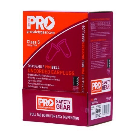 PROCHOICE PROBELL DISPOSABLE UNCORDED EARPLUGS 200 PAIRS