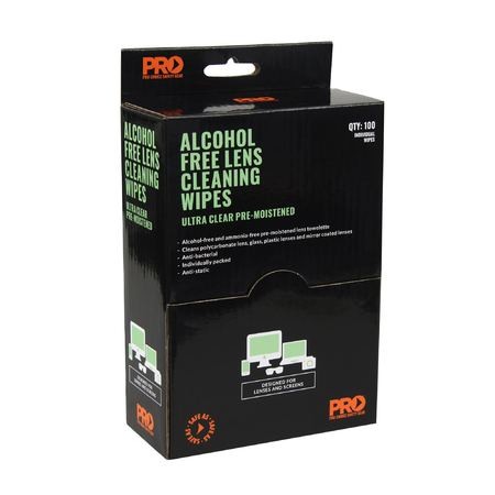 PROCHOICE LENS CLEANING WIPES ALCOHOL FREE - PACK OF 100