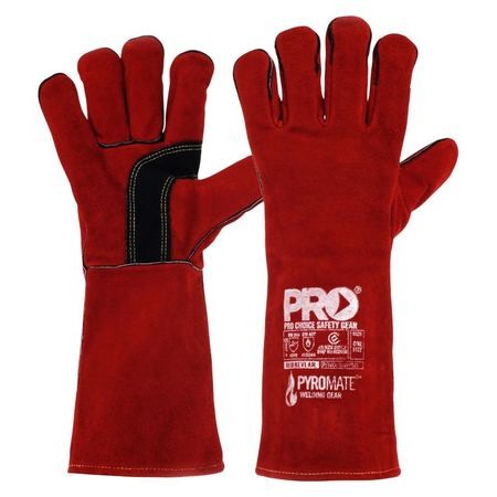 PROCHOICE PYROMATE RED KEVLAR WELDING GLOVE - LARGE
