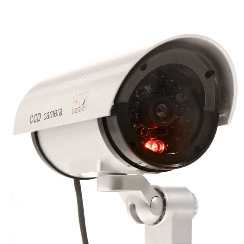 Realistic Dummy CCTV Camera With Red Flashing Light