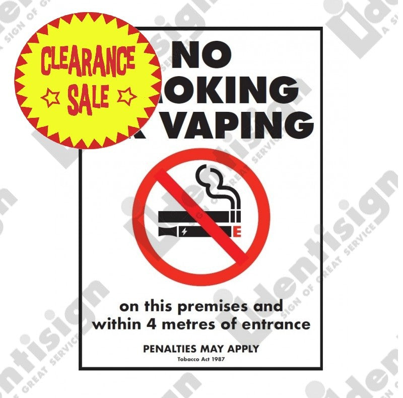NO SMOKING OR VAPING WITHIN 4M