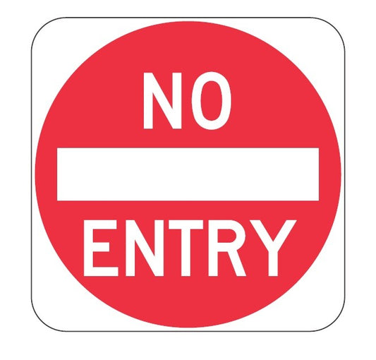 NO ENTRY 450 X 450MM ALUMINIUM CLASS 1 REFLECTIVE