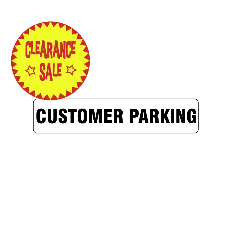 CUSTOMER PARKING SIGN COLOURBOND METAL 600 X 125